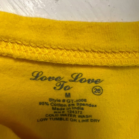 FLEUR- DE-LIS YELLOW EMBELLISHED TEE by LOVE to LOVE. SIZE MEDIUM - Picture 5 of 14